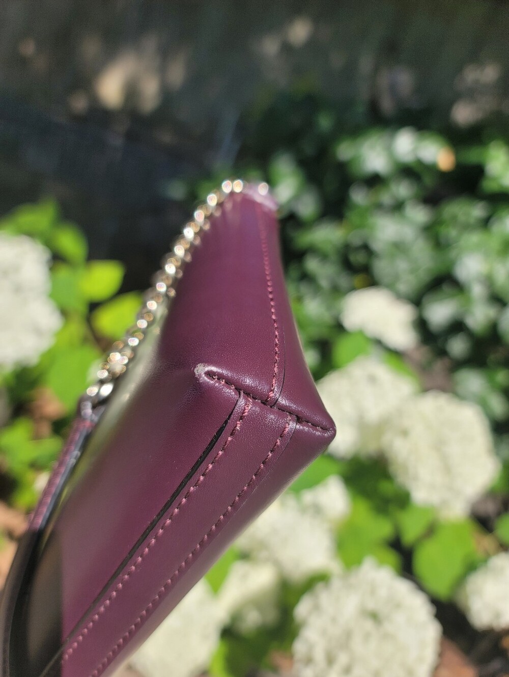 kate spade Plum Leather Crossbody with Gold Chain Strap and Bow - Picture 6 of 10